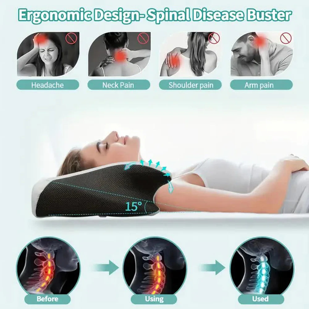 LucieLuxe™ Butterfly Memory Foam Neck Pillow with Armrests for Side & Back Sleepers