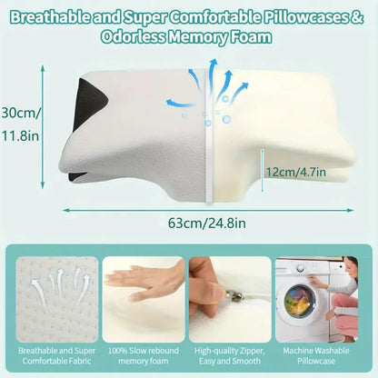 LucieLuxe™ Butterfly Memory Foam Neck Pillow with Armrests for Side & Back Sleepers