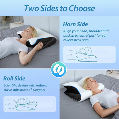 LucieLuxe™ Butterfly Memory Foam Neck Pillow with Armrests for Side & Back Sleepers